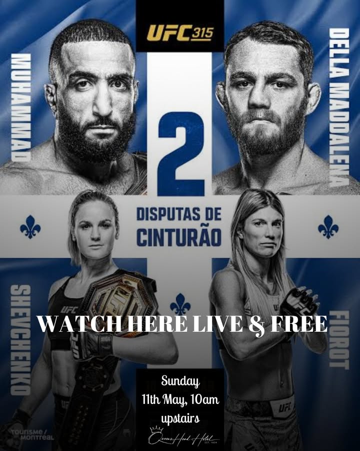 Featured image for “UFC 315 Welterweight Title Fight: Live at Queen’s Head Hotel in North Hobart”